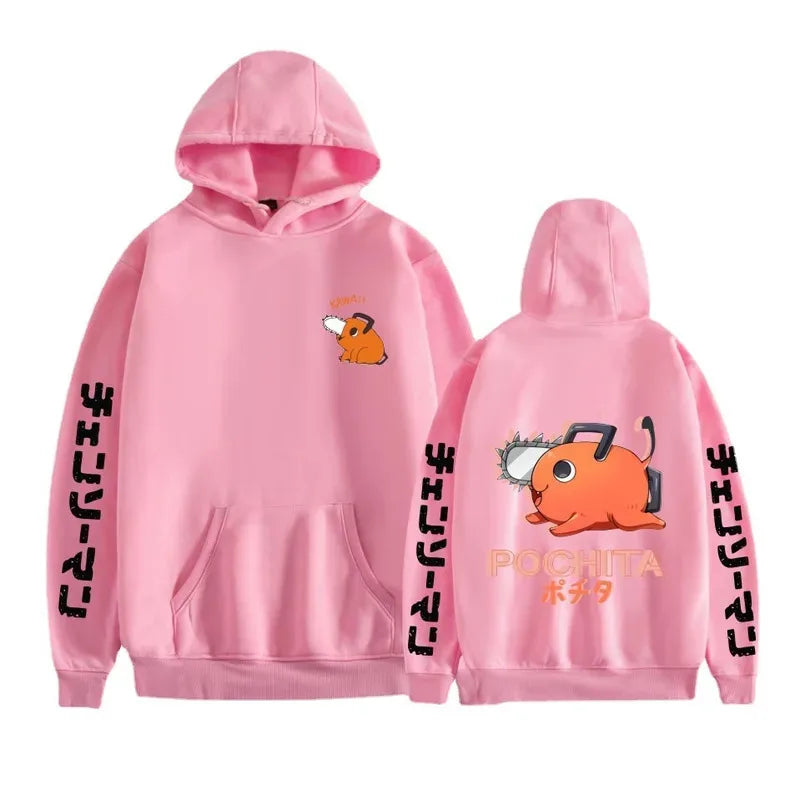 Chainsaw Man Pochita Hoodie – Unisex Harajuku Anime Streetwear Pullover