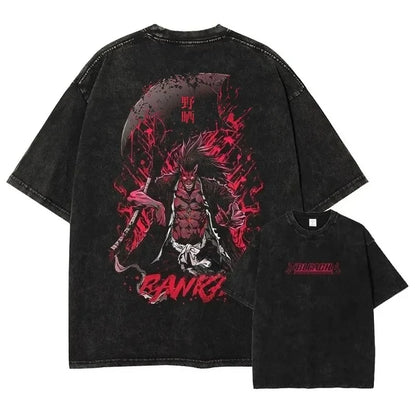 BLEACH Vintage Washed Oversized T-Shirt – Unisex Y2K Anime Streetwear Tee