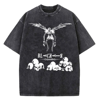 Death Note Vintage Washed T-Shirt – Unisex Harajuku Anime Streetwear Tee
