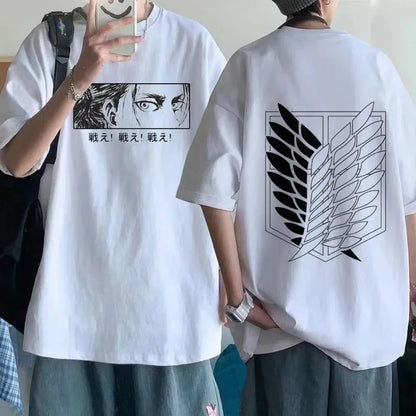 Attack on Titan Eren Yeager Graphic T-Shirt – Oversized Unisex Cotton Anime Streetwear Tee