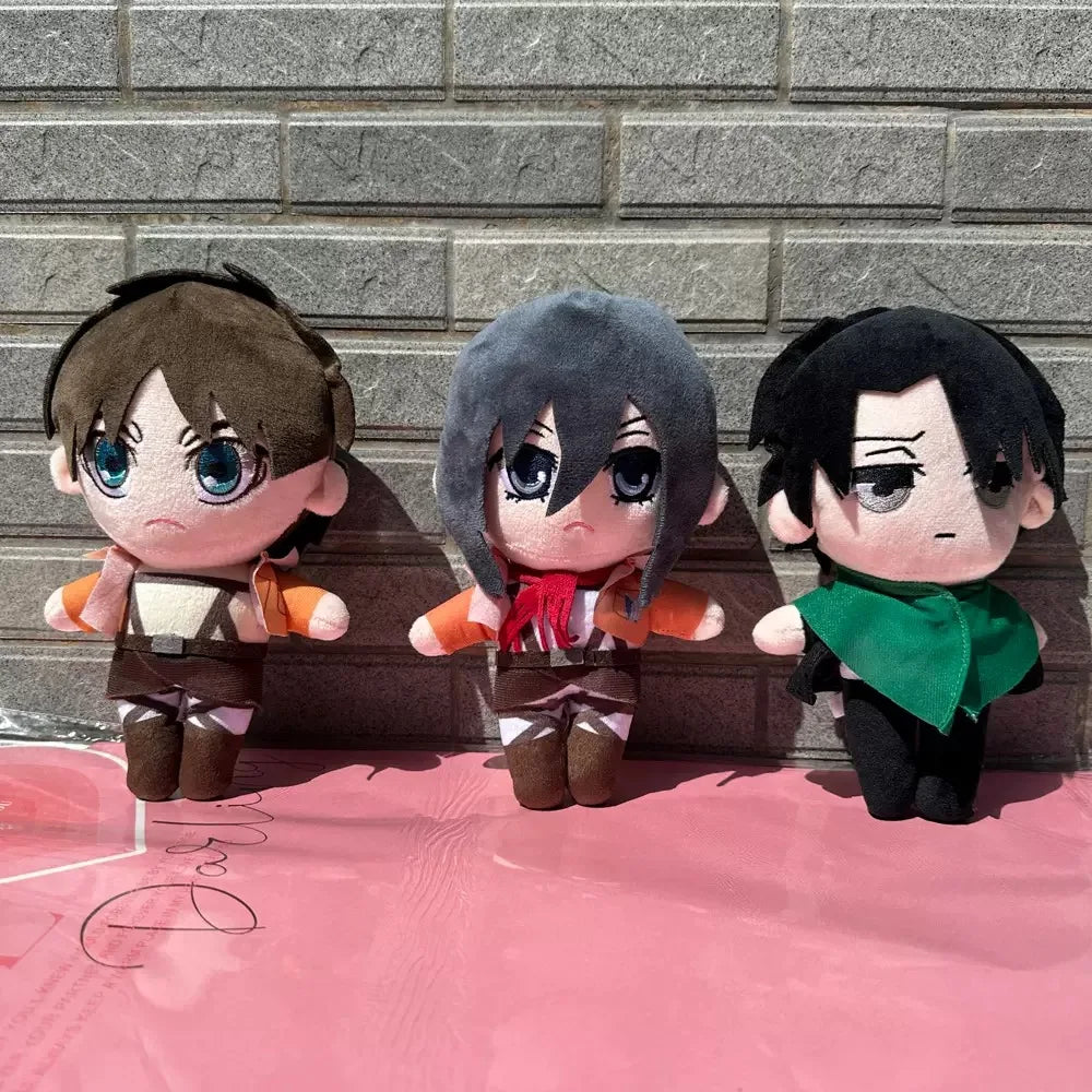 Attack on Titan Plush Doll – Levi, Eren & Mikasa Kawaii Stuffed Anime Plush Toy