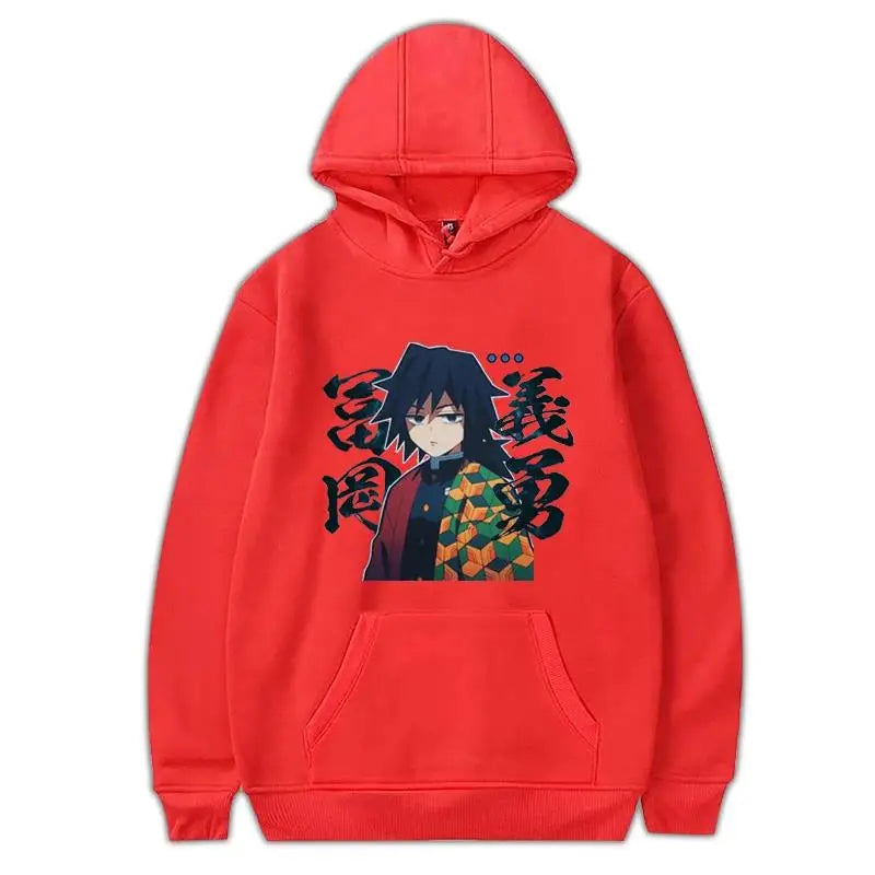 Demon Slayer Giyu Tomioka Anime Hoodie – Unisex Japanese Graphic Streetwear Sweatshirt