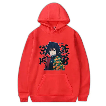 Demon Slayer Giyu Tomioka Anime Hoodie – Unisex Japanese Graphic Streetwear Sweatshirt