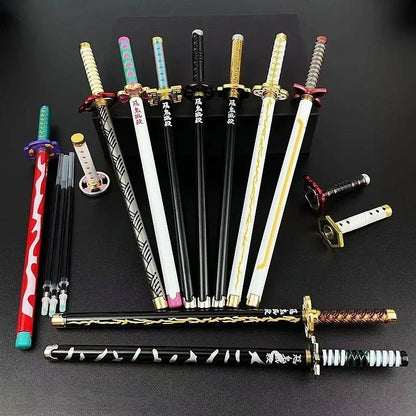 Demon Slayer Sword Gel Pen – 17 Anime Character Styles, 0.5mm Black Ink Cosplay Stationery