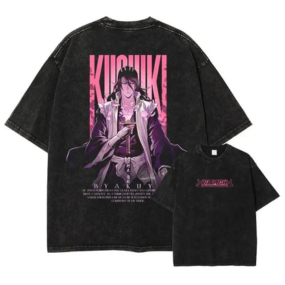 BLEACH Vintage Washed Oversized T-Shirt – Unisex Y2K Anime Streetwear Tee