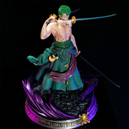 Hot 20cm Anime Figure GK Roronoa Zoro Three-blade Sa-maximum Manga Anime Statue Action Figure Collection Model Kid Toy