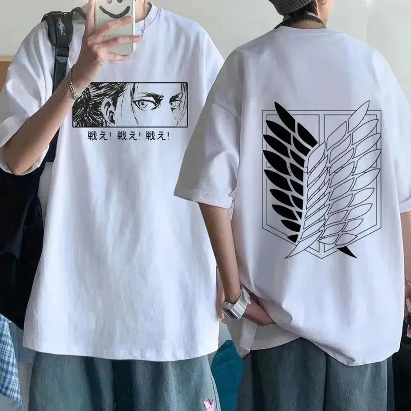 Attack on Titan Eren Yeager Graphic T-Shirt – Oversized Unisex Cotton Anime Streetwear Tee