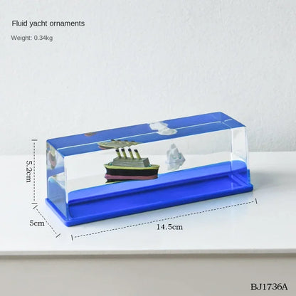 One Piece Going Merry Floating Barcos Thousand Sunny Ship in Fluid Liquid Barcos Floating Boat Desk Decor Living Room Decoration