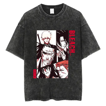BLEACH Vintage Washed Oversized T-Shirt – Unisex Retro Anime Streetwear Tee