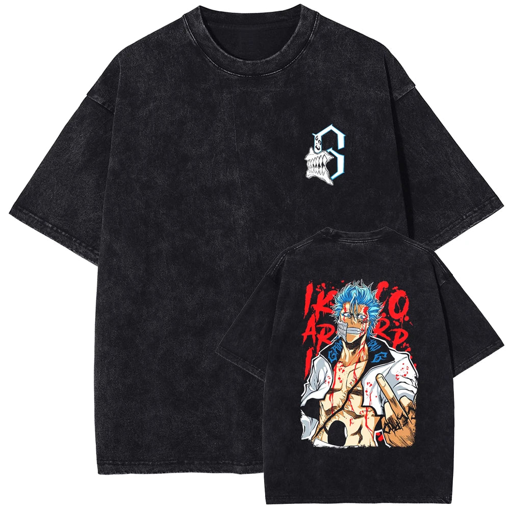 BLEACH Kisuke Urahara Vintage Washed T-Shirt – Manga Harajuku Streetwear Tee