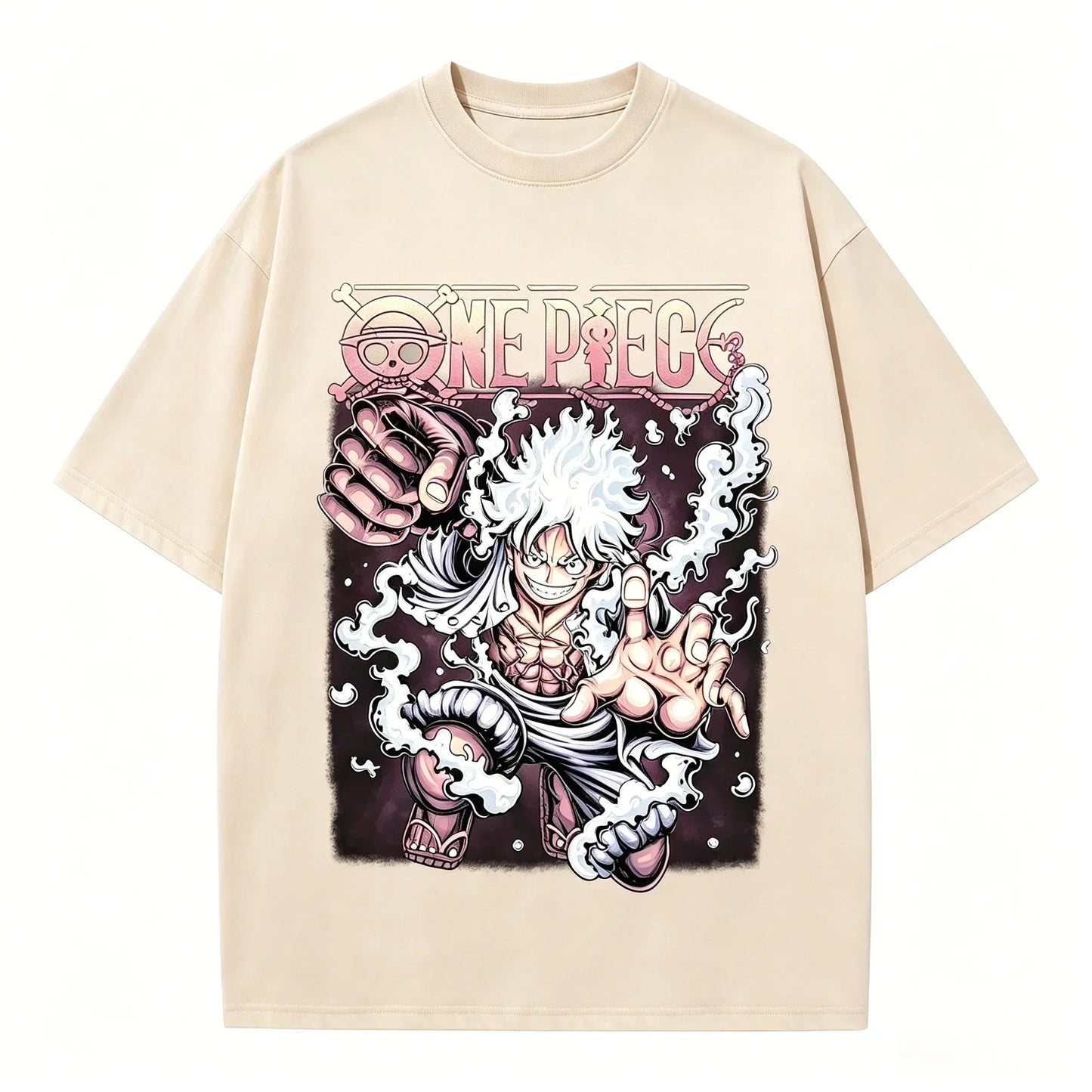 One Piece Gear 5 Luffy Sun God Nika Oversized Graphic Tee Unisex Cotton Anime Streetwear Summer Casual Top