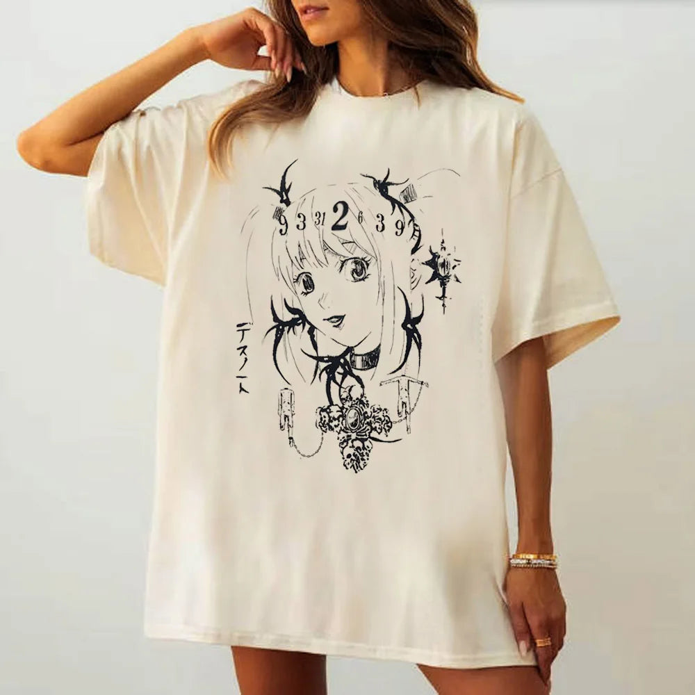 Death Note Y2K Graphic T-Shirt – Punk Grunge Harajuku Anime Streetwear Tee