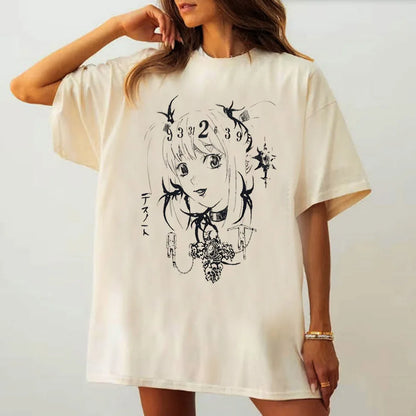 Death Note Y2K Graphic T-Shirt – Punk Grunge Harajuku Anime Streetwear Tee
