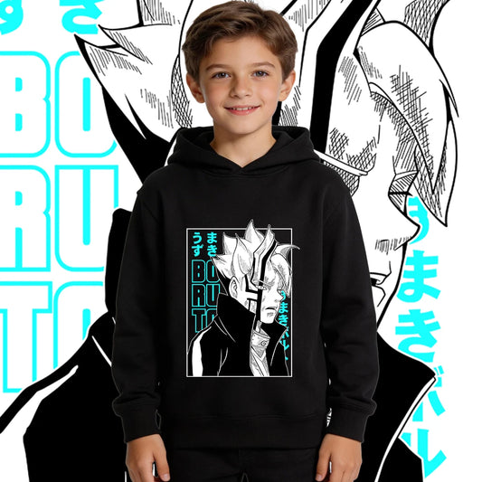 BORUTO Kids Fleece-Lined Hoodie – Warm Anime Pullover for Boys & Girls