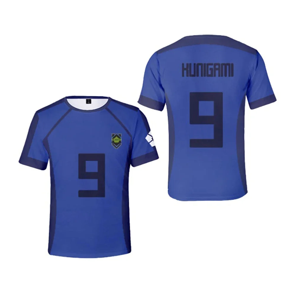 Blue Lock Anime Football Jersey T-Shirt – Isagi, Chigiri & Bachira Cosplay Tee