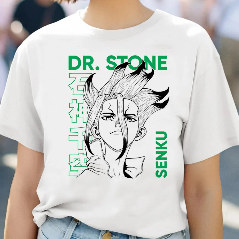 Dr. Stone Vintage Anime T-Shirt – Kawaii Pastel Streetwear Graphic Tee