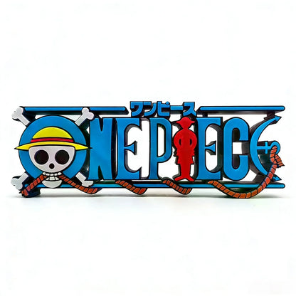 New One Piece Straw Hat Skull Logo 3d Printed Standing Sign Anime Collectible Ornament Home Desk Decoration Gifts For Anime Fans