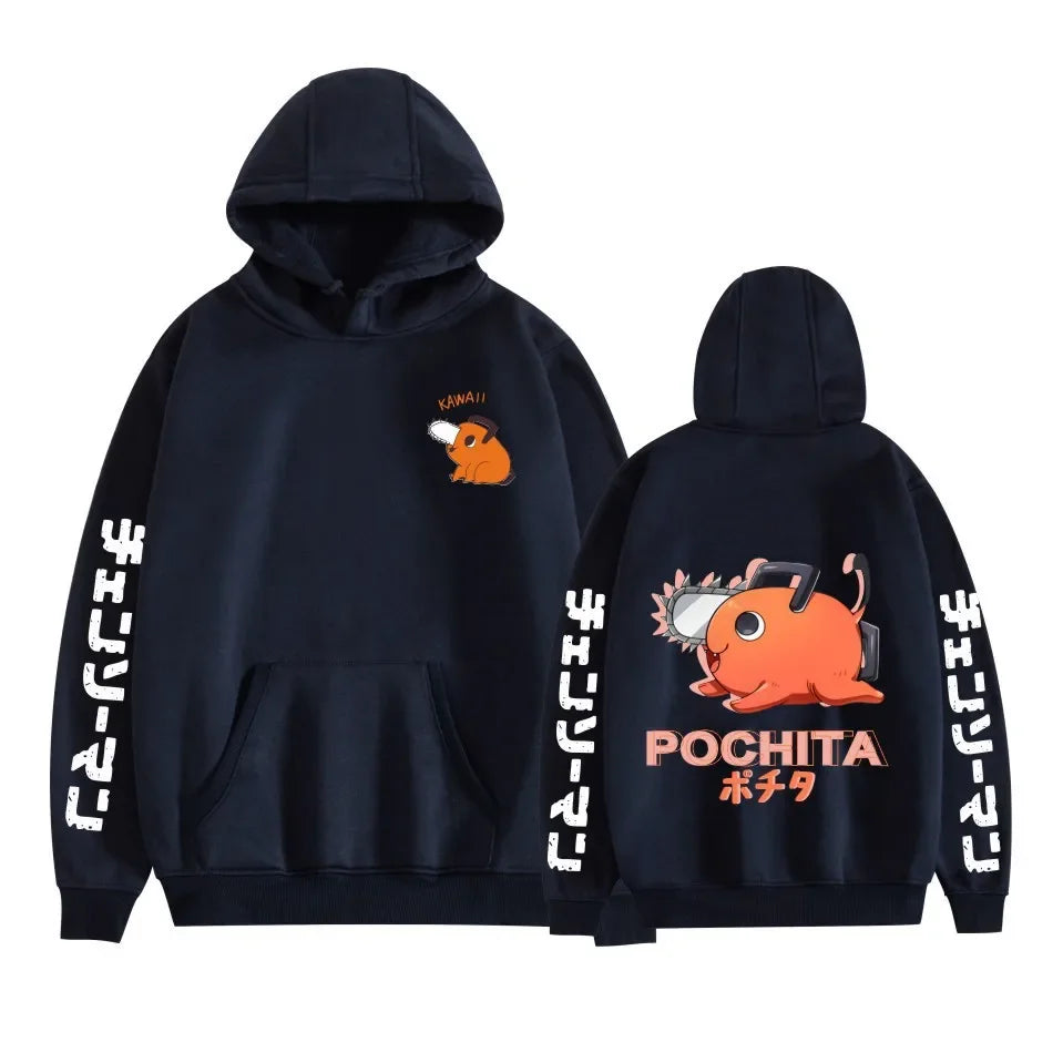 Chainsaw Man Pochita Hoodie – Unisex Harajuku Anime Streetwear Pullover