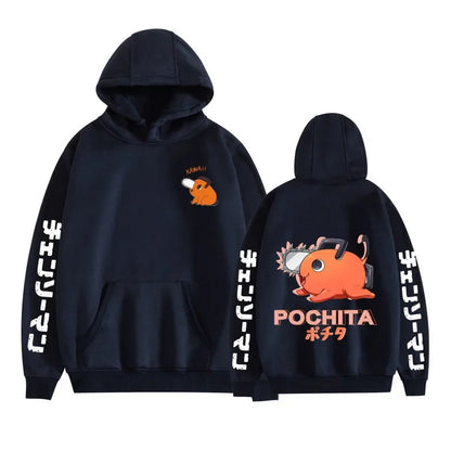 Chainsaw Man Pochita Hoodie – Unisex Harajuku Anime Streetwear Pullover