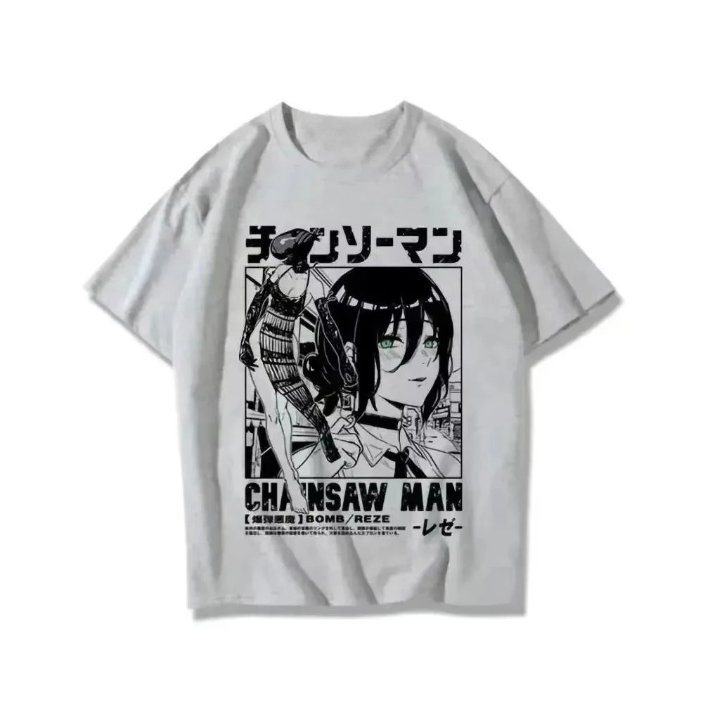 Chainsaw Man Manga Graphic T-Shirt – Unisex Cotton Anime Streetwear Tee