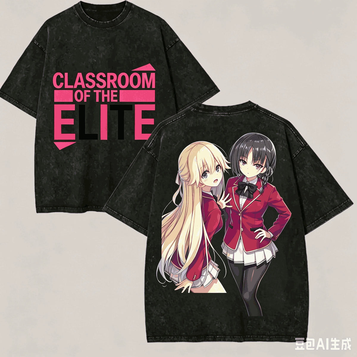Classroom of the Elite Vintage Washed T-Shirt – Oversized Unisex Harajuku Anime Tee
