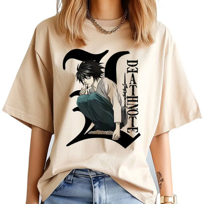 Death Note Psychedelic Y2K T-Shirt – Gothic Harajuku Anime Streetwear Tee