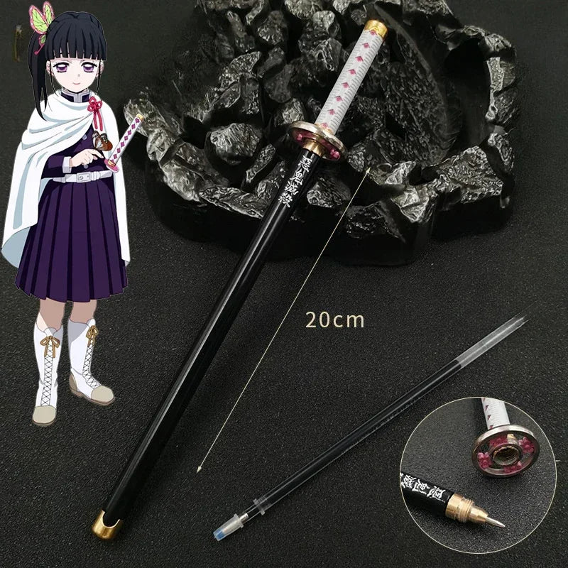 Demon Slayer Sword Gel Pen – 17 Anime Character Styles, 0.5mm Black Ink Cosplay Stationery