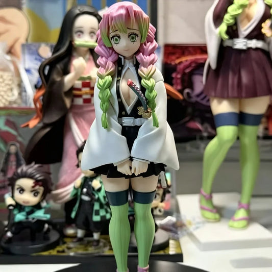 Demon Slayer Tanjiro Kamado & Mitsuri Kanroji Anime Figures – Kizuna Series Collectible Desk Display