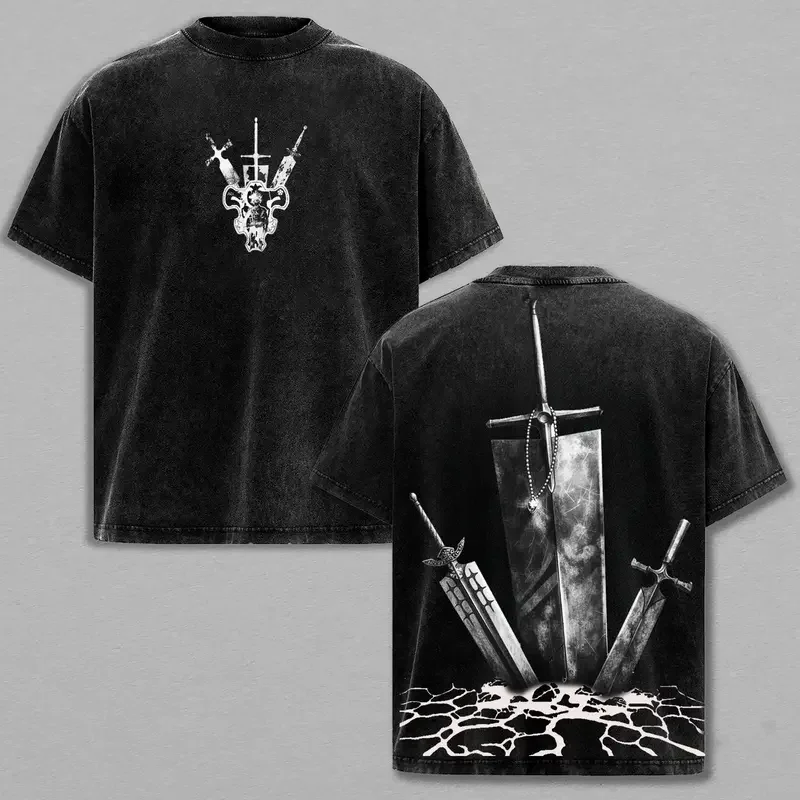 Black Clover Asta Vintage Washed Graphic T-Shirt – Oversized Unisex Cotton Harajuku Streetwear Tee