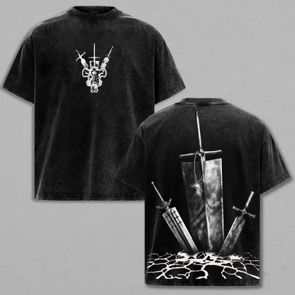 Black Clover Asta Vintage Washed Graphic T-Shirt – Oversized Unisex Cotton Harajuku Streetwear Tee