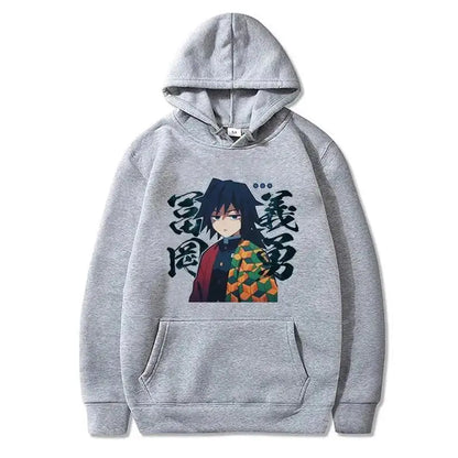 Demon Slayer Giyu Tomioka Anime Hoodie – Unisex Japanese Graphic Streetwear Sweatshirt