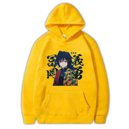 Demon Slayer Giyu Tomioka Anime Hoodie – Unisex Japanese Graphic Streetwear Sweatshirt