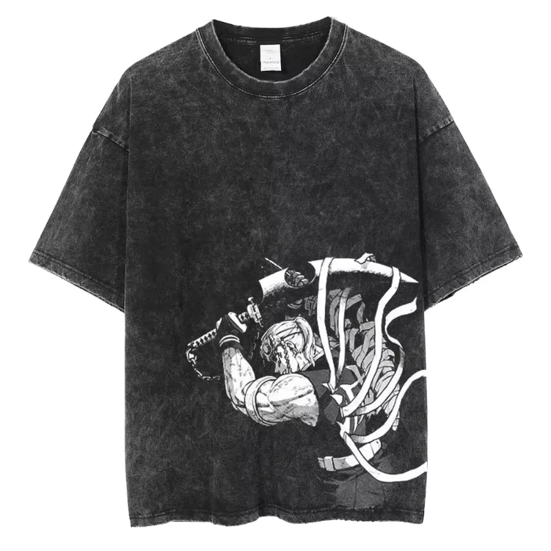 Demon Slayer Anime Washed T-Shirt – Unisex Graphic Streetwear Casual Tee 2026