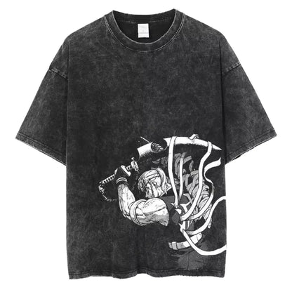 Demon Slayer Anime Washed T-Shirt – Unisex Graphic Streetwear Casual Tee 2026