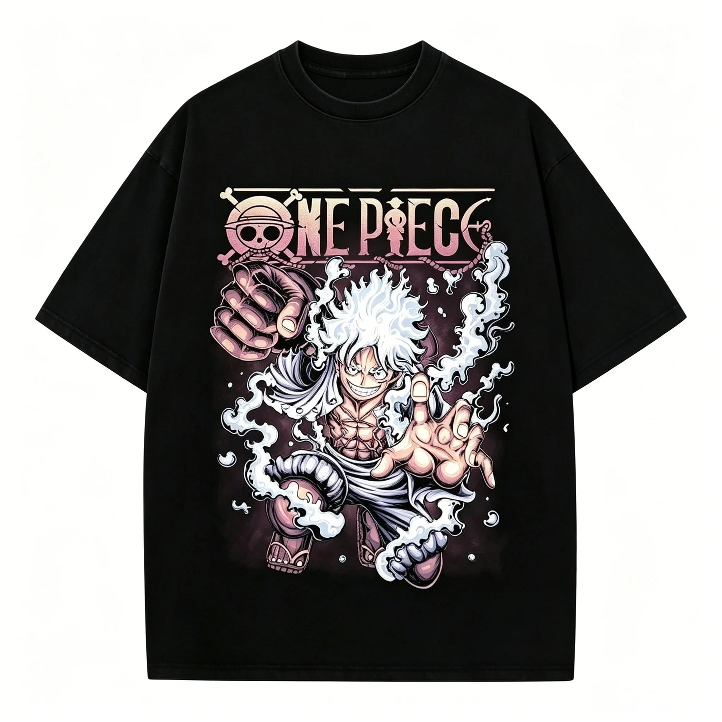 One Piece Gear 5 Luffy Sun God Nika Oversized Graphic Tee Unisex Cotton Anime Streetwear Summer Casual Top