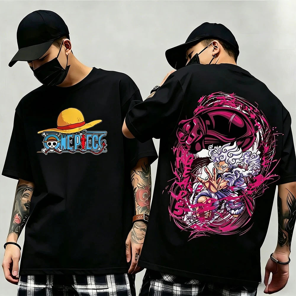 Summer New Arrival: One Piece Pattern T-shirt, unisex, anime print, casual short-sleeved, fashionable streetwear top, Y2K style.