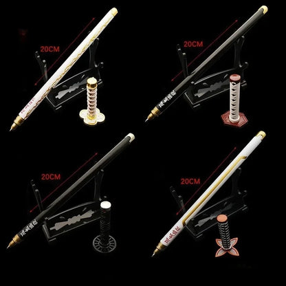 Demon Slayer Sword Gel Pen – 17 Anime Character Styles, 0.5mm Black Ink Cosplay Stationery