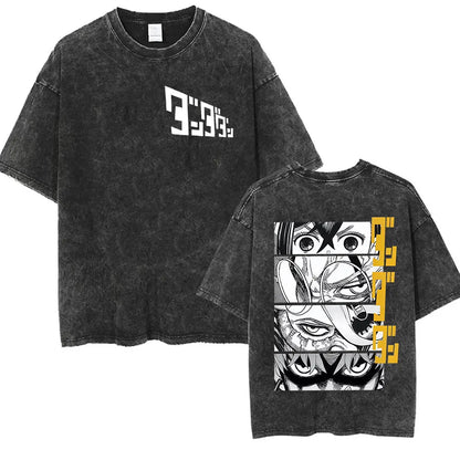 DAN DA DAN Okarun Vintage Washed T-Shirt – Loose Unisex Anime Streetwear Tee Collections
