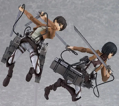 Anime Attack on Titan Mikasa Ackerman 203 Eren Jaeger 207 Rivaille 213 Dolls PVC Action Figure Collective Toy