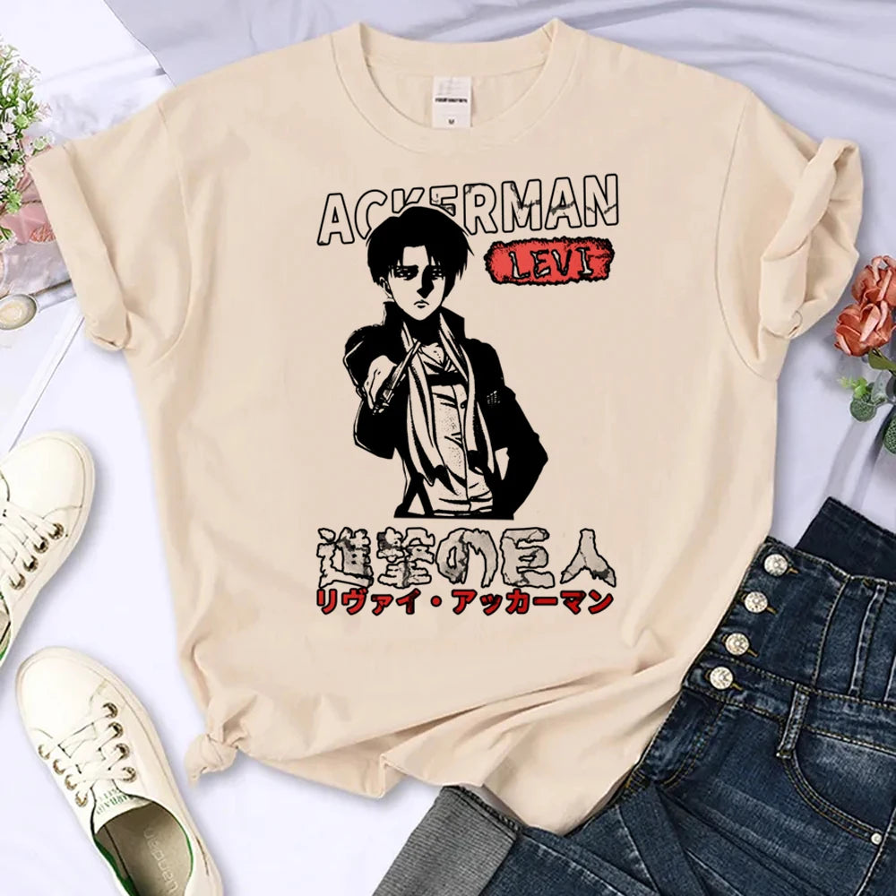 Attack on Titan Eren & Mikasa Graphic T-Shirt – Oversized Unisex Cotton Anime Streetwear Tee Collection