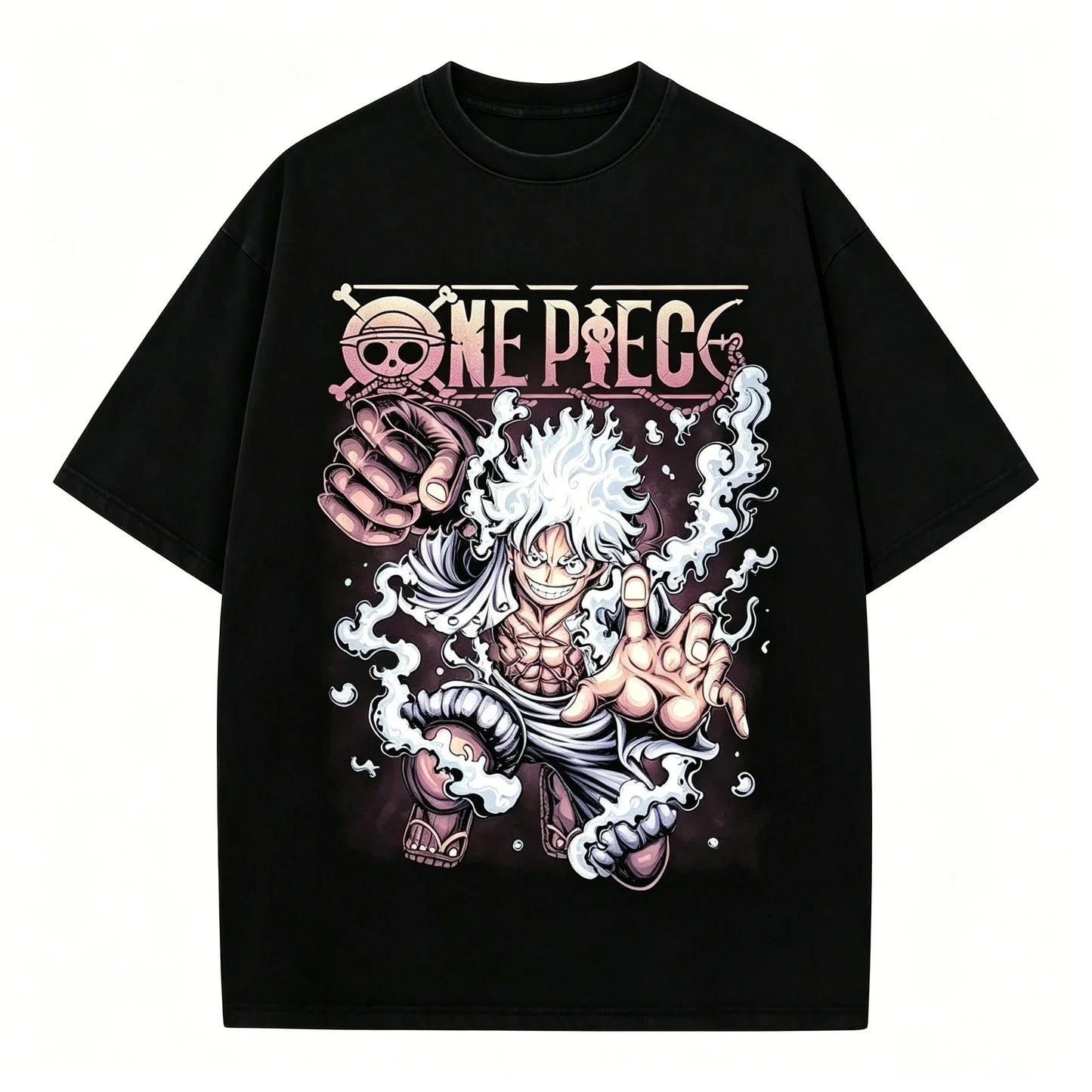 One Piece Gear 5 Luffy Sun God Nika Oversized Graphic Tee Unisex Cotton Anime Streetwear Summer Casual Top