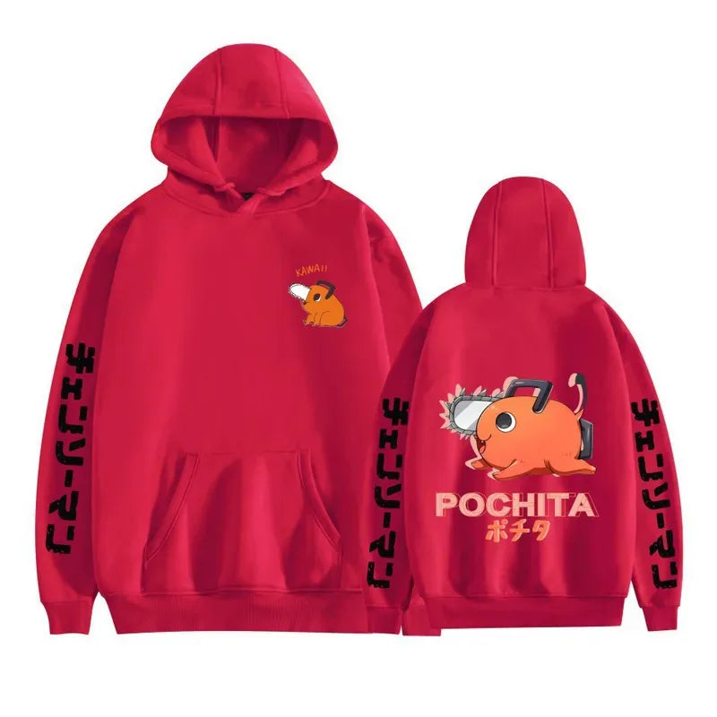 Chainsaw Man Pochita Hoodie – Unisex Harajuku Anime Streetwear Pullover