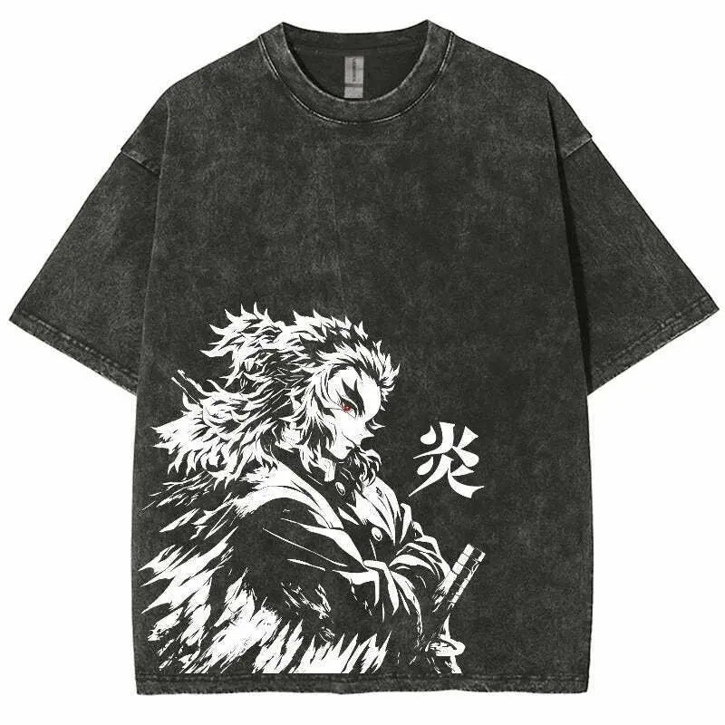 Demon Slayer Anime Washed T-Shirt – Unisex Graphic Streetwear Casual Tee 2026
