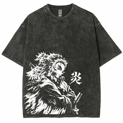 Demon Slayer Anime Washed T-Shirt – Unisex Graphic Streetwear Casual Tee 2026