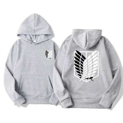 Attack on Titan Anime Hoodie – Unisex Cotton Blend Pullover Sweatshirt | Eren & Scout Regiment Streetwear