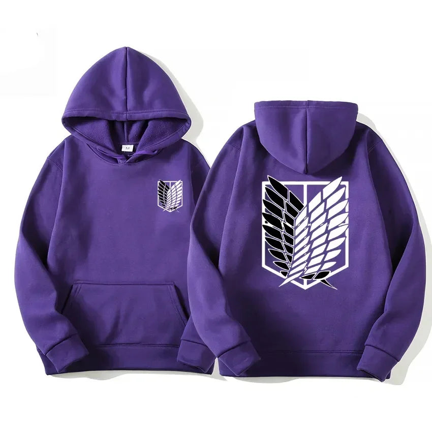 Attack on Titan Anime Hoodie – Unisex Cotton Blend Pullover Sweatshirt | Eren & Scout Regiment Streetwear