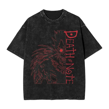 Death Note L Lawliet Vintage Washed T-Shirt – Oversized Manga Graphic Streetwear Tee