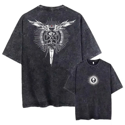 Death Note Vintage Washed T-Shirt – Oversized Unisex Harajuku Anime Tee
