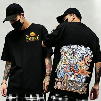 Summer New Arrival: One Piece Pattern T-shirt, unisex, anime print, casual short-sleeved, fashionable streetwear top, Y2K style.
