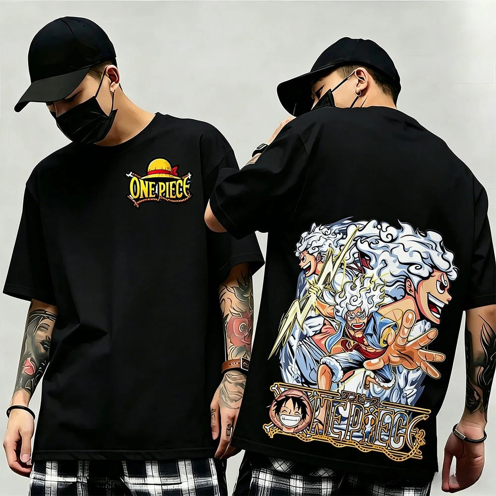 Summer New Arrival: One Piece Pattern T-shirt, unisex, anime print, casual short-sleeved, fashionable streetwear top, Y2K style.